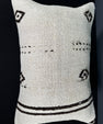 Turkish Hemp Pillow Cushion Natural Beige Black Pillow Cushion Cover 16" x 24" #30037