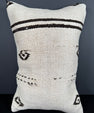 Turkish Hemp Pillow Cushion Natural Beige Black Pillow Cushion Cover 16" x 24" #30037