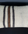 Turkish Hemp Pillow Cushion Natural Beige Black Pillow Cushion Cover 16" x 24" #30036