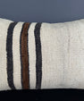 Turkish Hemp Pillow Cushion Natural Beige Black Pillow Cushion Cover 16" x 24" #30036