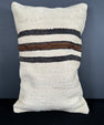 Turkish Hemp Pillow Cushion Natural Beige Black Pillow Cushion Cover 16" x 24" #30036