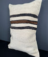 Turkish Hemp Pillow Cushion Natural Beige Black Pillow Cushion Cover 16" x 24" #30036