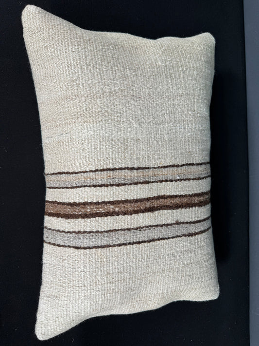 Turkish Hemp Pillow Cushion Natural Beige Brown Pillow Cushion Cover 16" x 24" #30110