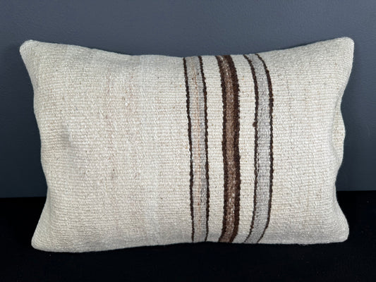 Turkish Hemp Pillow Cushion Natural Beige Brown Pillow Cushion Cover 16" x 24" #30110