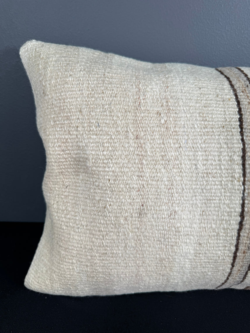 Turkish Hemp Pillow Cushion Natural Beige Brown Pillow Cushion Cover 16" x 24" #30110