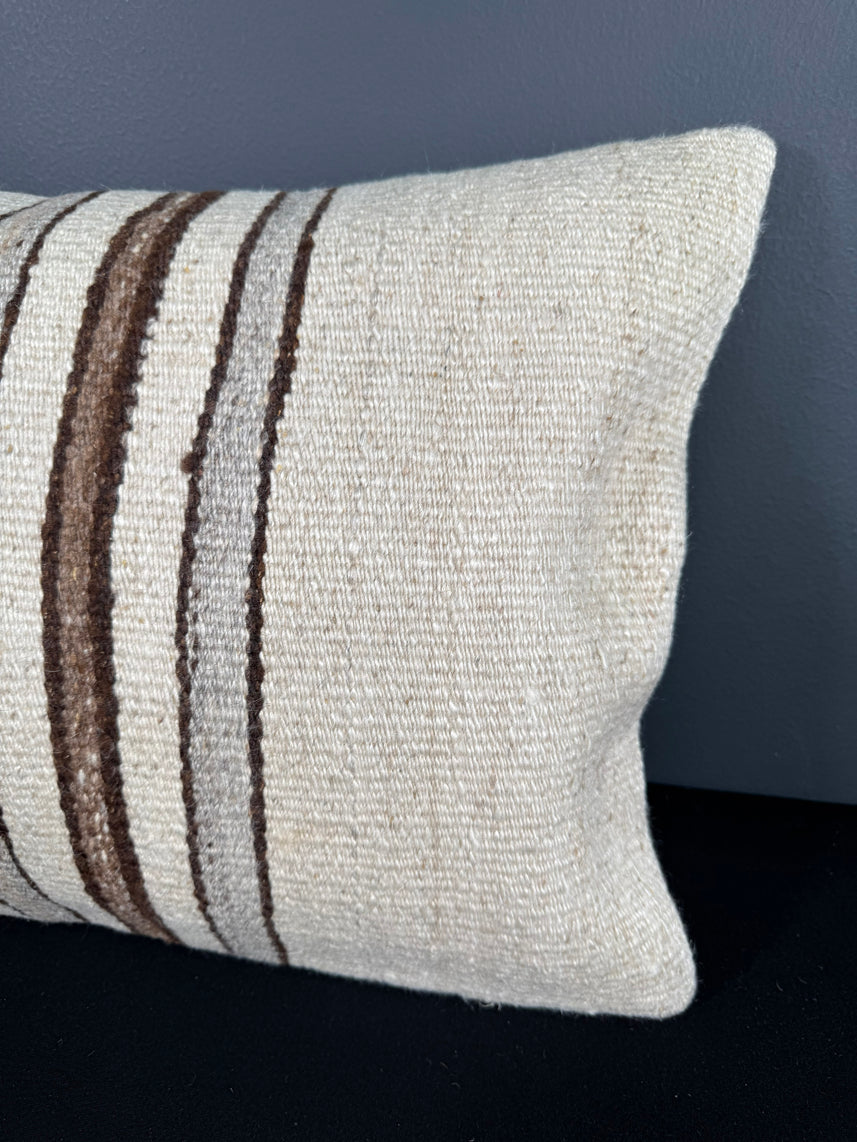 Turkish Hemp Pillow Cushion Natural Beige Brown Pillow Cushion Cover 16" x 24" #30110