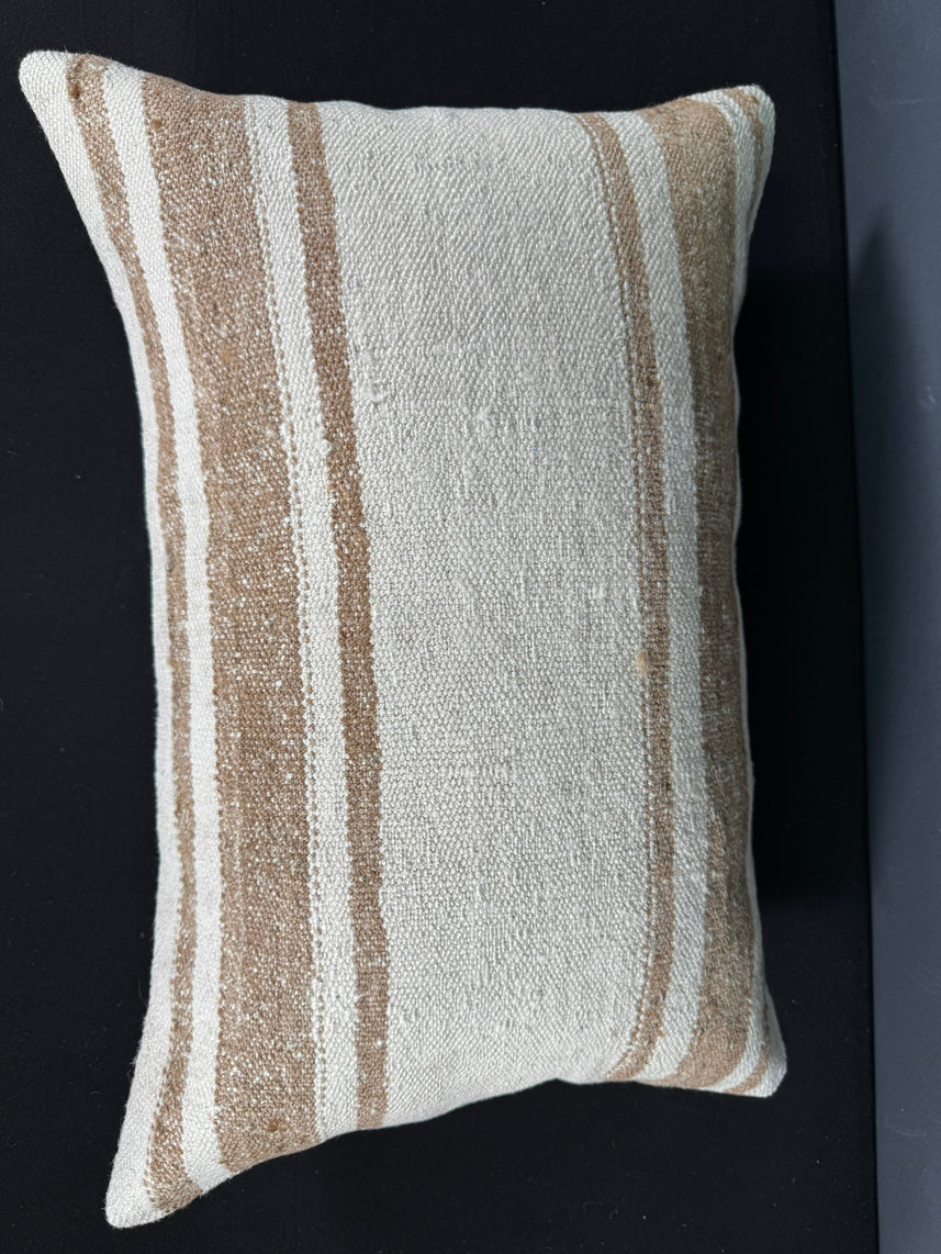 Turkish Hemp Pillow Cushion Natural Beige Brown Pillow Cushion Cover 16" x 24" #30114