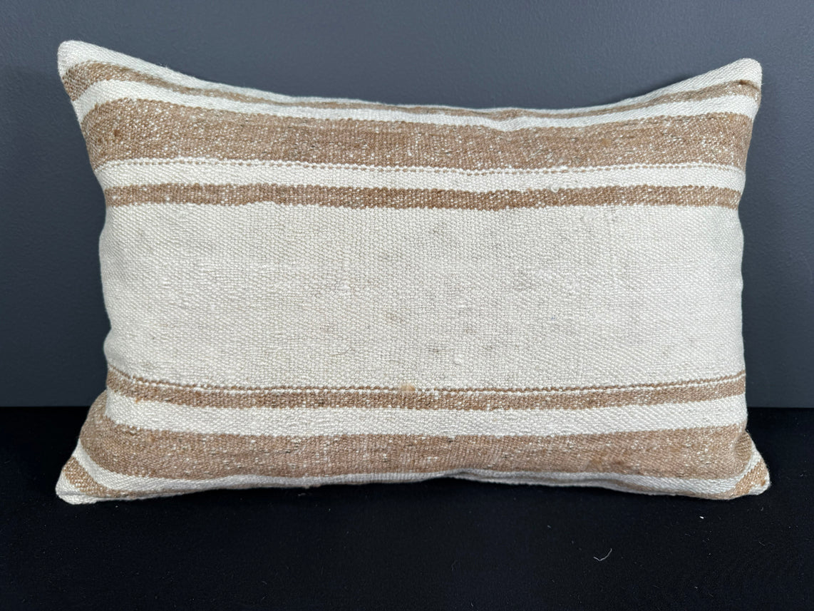 Turkish Hemp Pillow Cushion Natural Beige Brown Pillow Cushion Cover 16" x 24" #30114