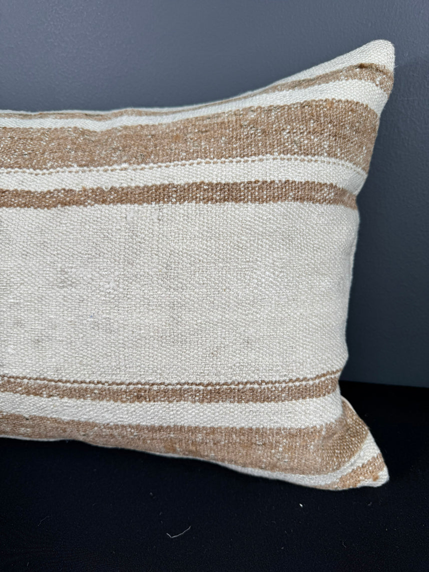 Turkish Hemp Pillow Cushion Natural Beige Brown Pillow Cushion Cover 16" x 24" #30114