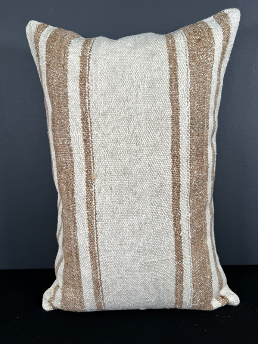 Turkish Hemp Pillow Cushion Natural Beige Brown Pillow Cushion Cover 16" x 24" #30114