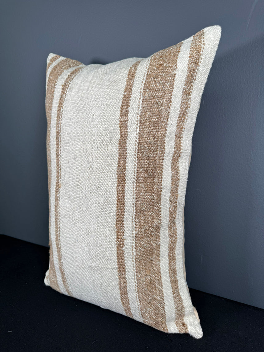 Turkish Hemp Pillow Cushion Natural Beige Brown Pillow Cushion Cover 16" x 24" #30114
