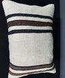 Turkish Hemp Pillow Cushion Natural Beige Black Pillow Cushion Cover 16" x 24" #30095