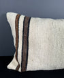 Turkish Hemp Pillow Cushion Natural Beige Black Pillow Cushion Cover 16" x 24" #30095