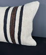 Turkish Hemp Pillow Cushion Natural Beige Black Pillow Cushion Cover 16" x 24" #30095