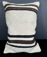 Turkish Hemp Pillow Cushion Natural Beige Black Pillow Cushion Cover 16" x 24" #30095