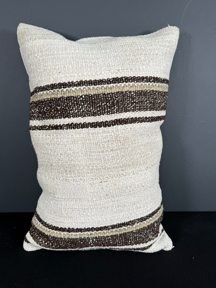 Turkish Hemp Pillow Cushion Natural Beige Brown Pillow Cushion Cover 16" x 24" #30096