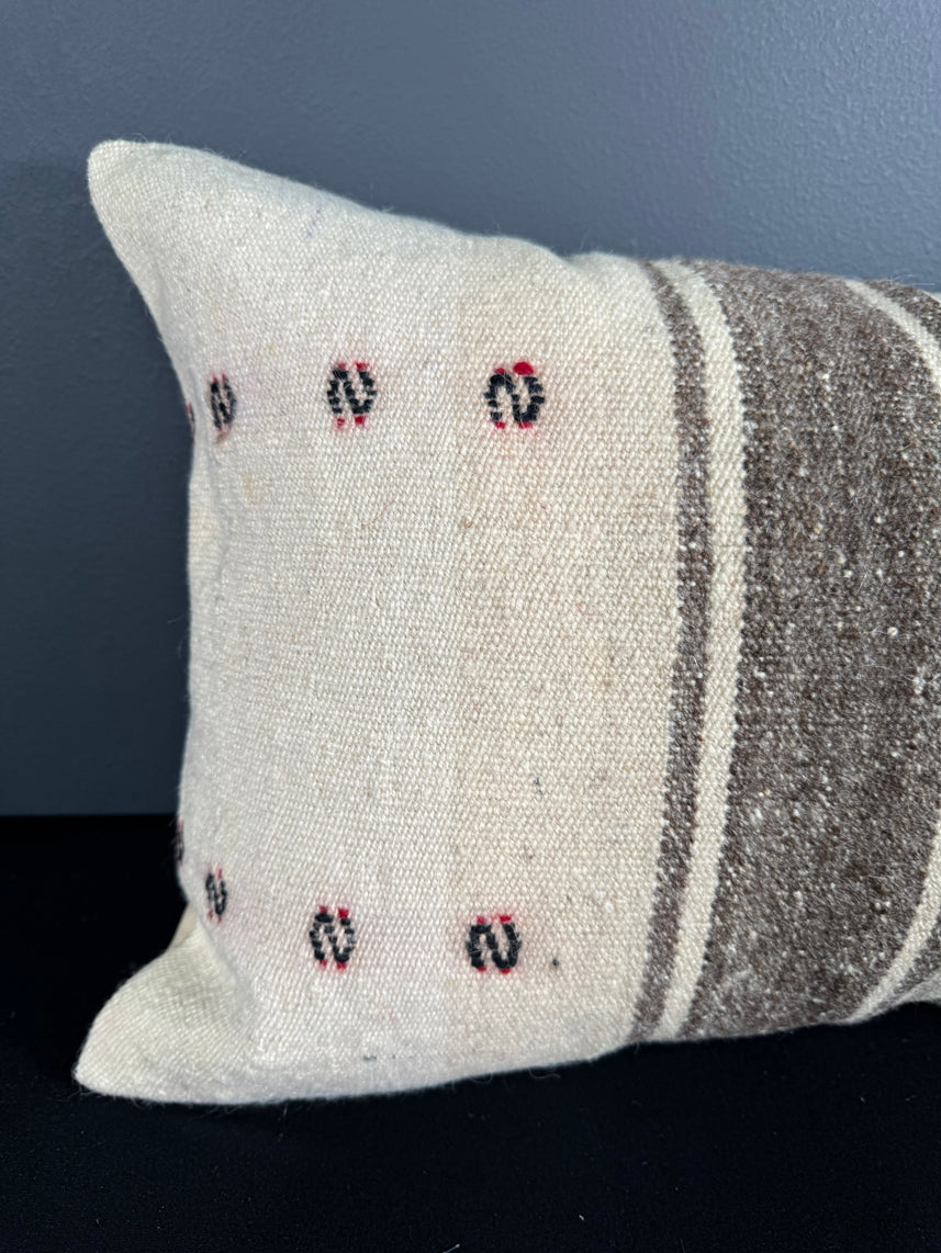 Turkish Hemp Pillow Cushion Natural Beige Brown Pillow Cushion Cover 16" x 24" #30038