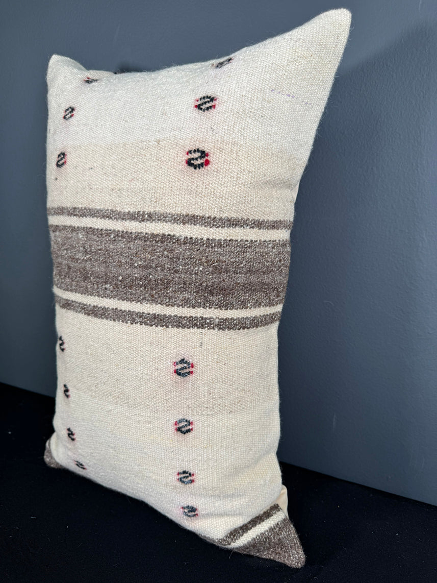 Turkish Hemp Pillow Cushion Natural Beige Brown Pillow Cushion Cover 16" x 24" #30038