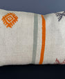 Turkish Hemp Pillow Cushion Natural Beige Orange Pillow Cushion Cover 16" x 24" #30039