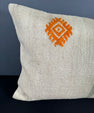 Turkish Hemp Pillow Cushion Natural Beige Orange Pillow Cushion Cover 16" x 24" #30039