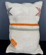 Turkish Hemp Pillow Cushion Natural Beige Orange Pillow Cushion Cover 16" x 24" #30039