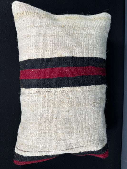 Turkish Hemp Pillow Cushion Natural Beige Red Pillow Cushion Cover 16" x 24" #30040