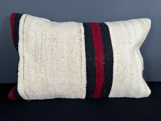Turkish Hemp Pillow Cushion Natural Beige Red Pillow Cushion Cover 16" x 24" #30040