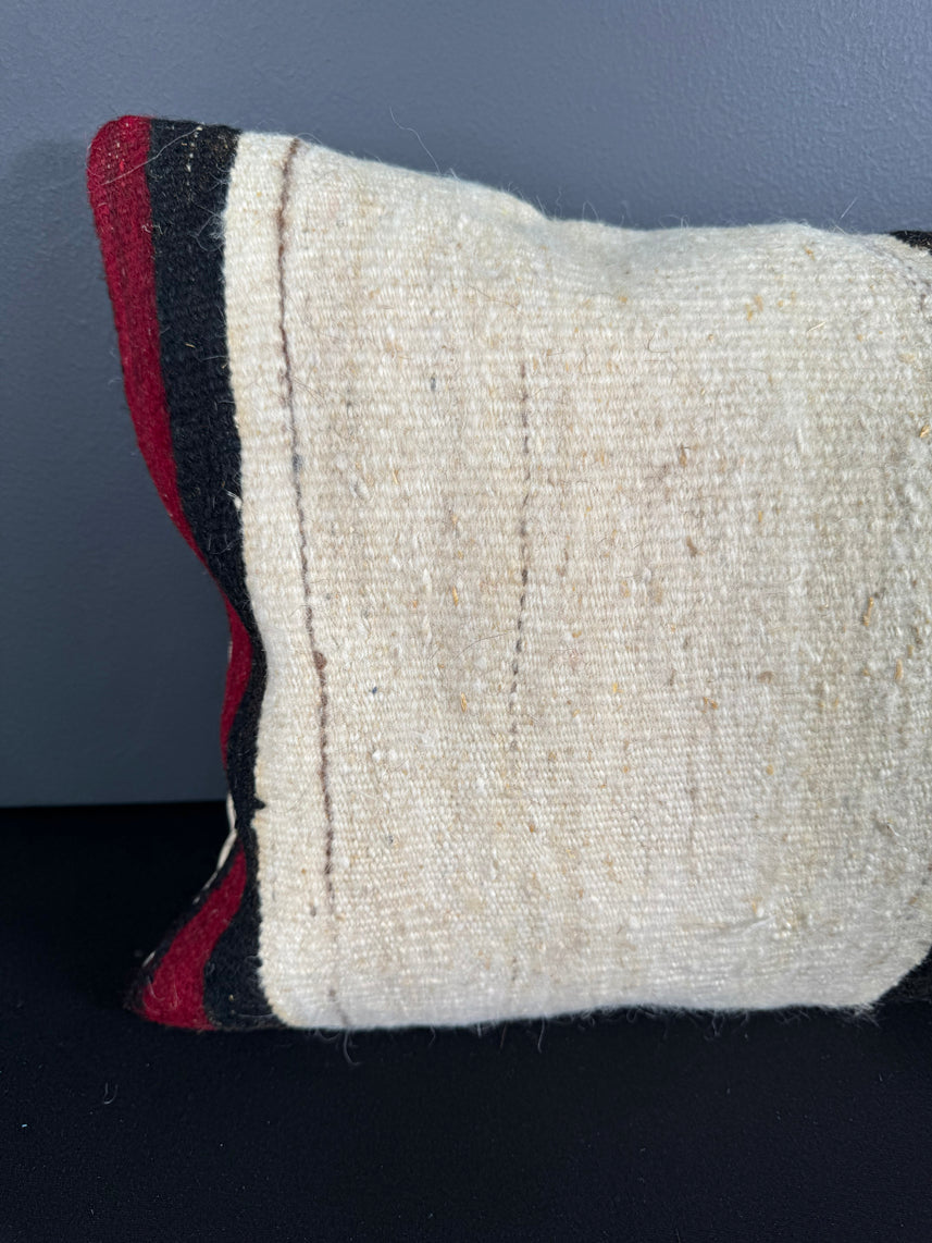 Turkish Hemp Pillow Cushion Natural Beige Red Pillow Cushion Cover 16" x 24" #30040