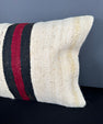 Turkish Hemp Pillow Cushion Natural Beige Red Pillow Cushion Cover 16" x 24" #30040