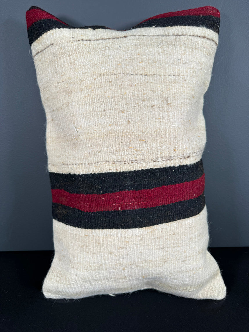 Turkish Hemp Pillow Cushion Natural Beige Red Pillow Cushion Cover 16" x 24" #30040