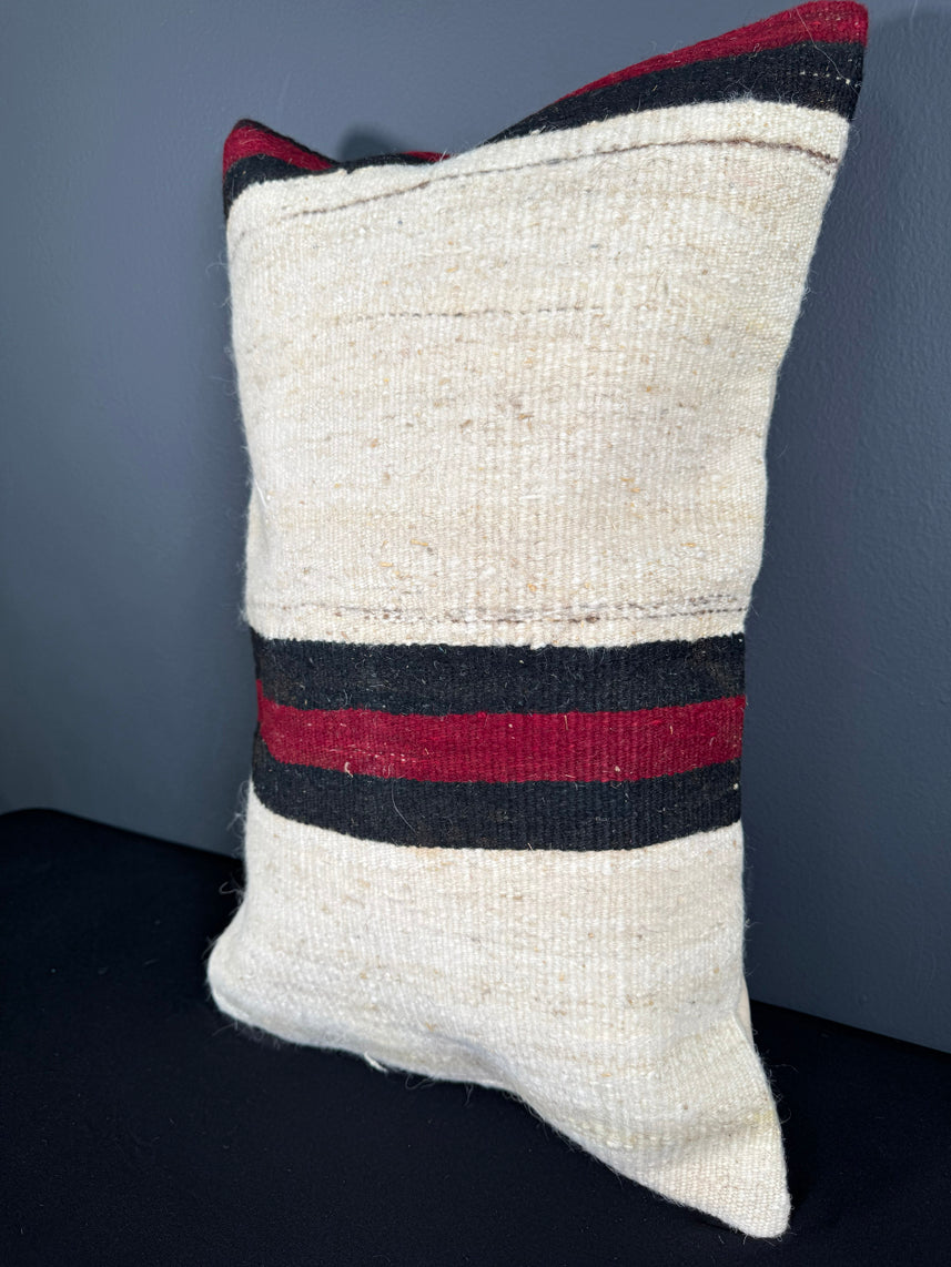 Turkish Hemp Pillow Cushion Natural Beige Red Pillow Cushion Cover 16" x 24" #30040