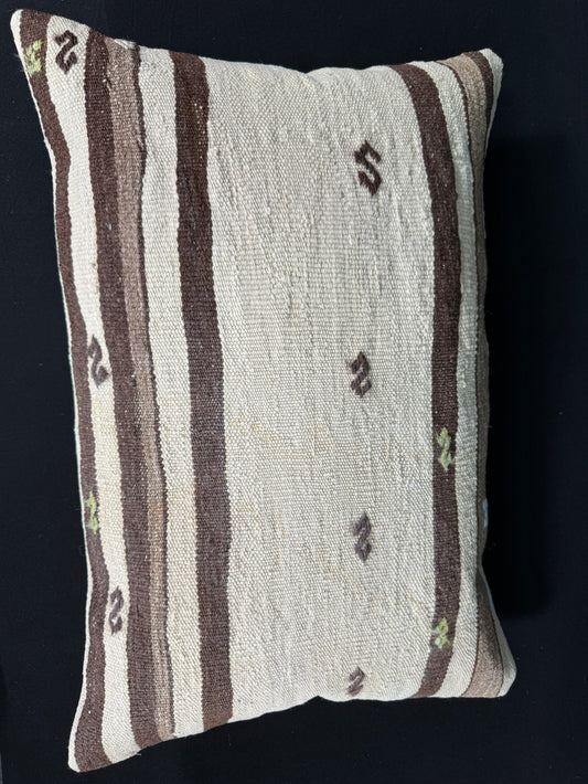 Turkish Hemp Pillow Cushion Natural Beige Brown Pillow Cushion Cover 16" x 24" #30136