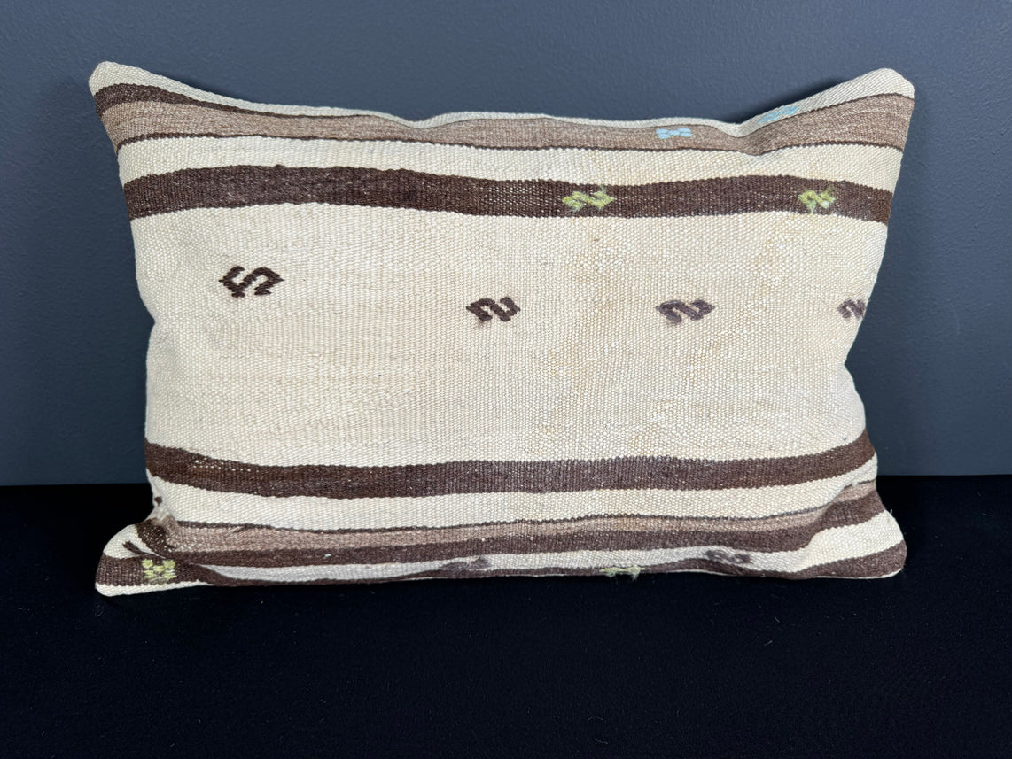 Turkish Hemp Pillow Cushion Natural Beige Brown Pillow Cushion Cover 16" x 24" #30136