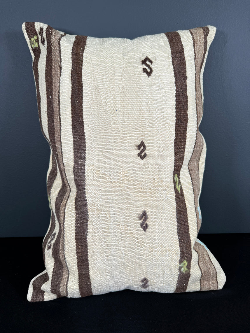 Turkish Hemp Pillow Cushion Natural Beige Brown Pillow Cushion Cover 16" x 24" #30136