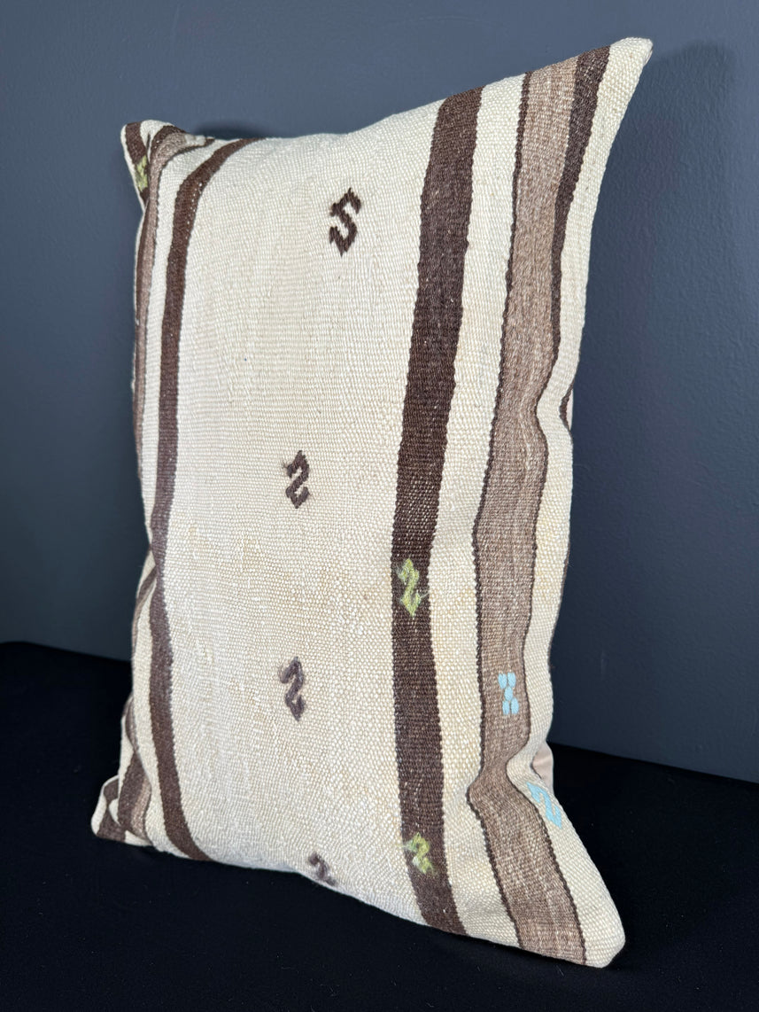 Turkish Hemp Pillow Cushion Natural Beige Brown Pillow Cushion Cover 16" x 24" #30136