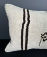Turkish Hemp Pillow Cushion Natural Beige Black Pillow Cushion Cover 16" x 24" #30041