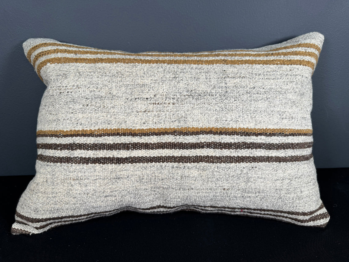 Turkish Hemp Pillow Cushion Natural Beige Brown Pillow Cushion Cover 16" x 24" #30127