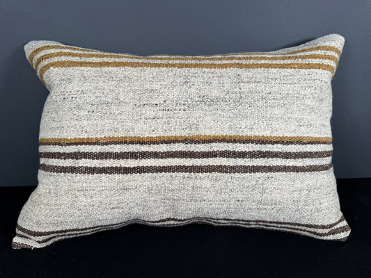 Turkish Hemp Pillow Cushion Natural Beige Brown Pillow Cushion Cover 16" x 24" #30127