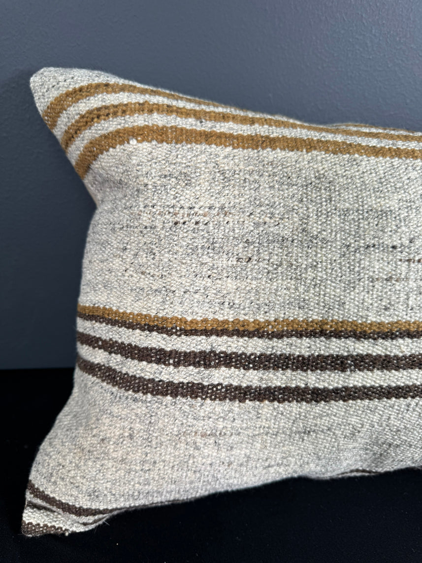 Turkish Hemp Pillow Cushion Natural Beige Brown Pillow Cushion Cover 16" x 24" #30127