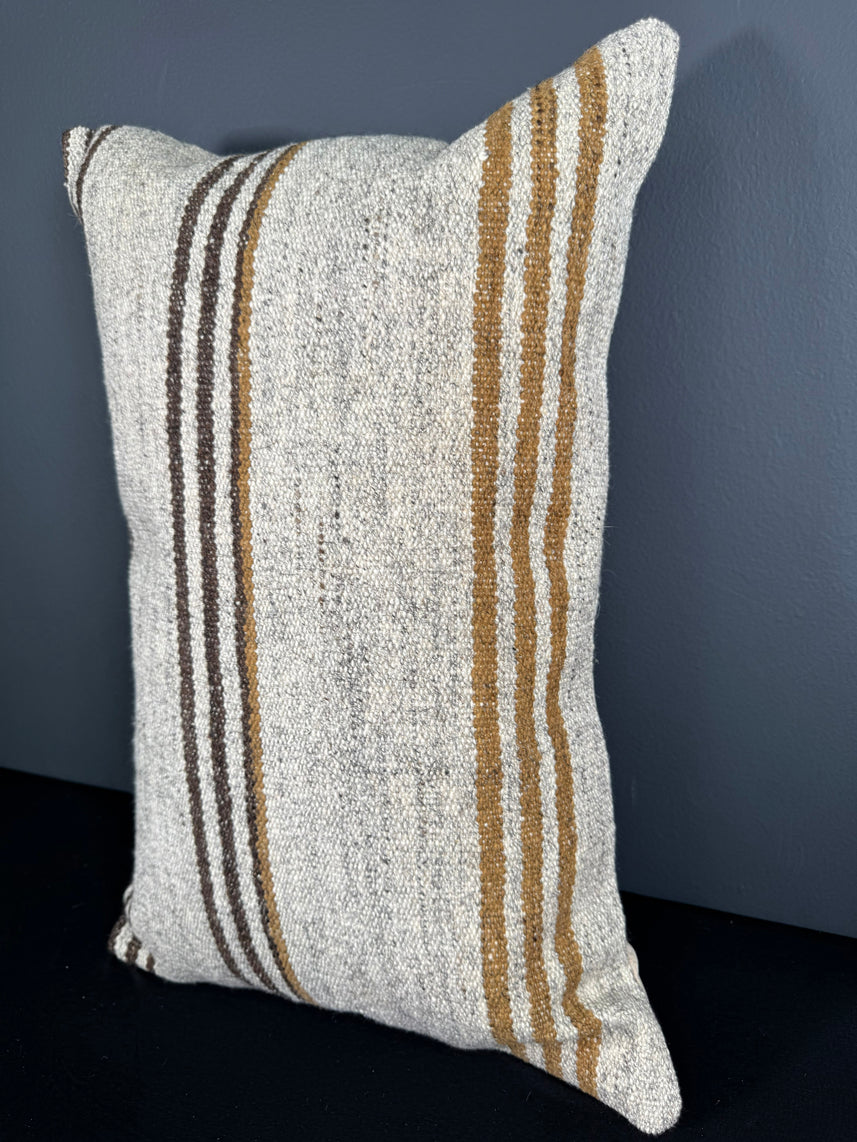 Turkish Hemp Pillow Cushion Natural Beige Brown Pillow Cushion Cover 16" x 24" #30127