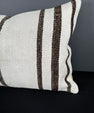 Turkish Hemp Pillow Cushion Natural Beige Dark Brown Pillow Cushion Cover 16" x 24" #30126