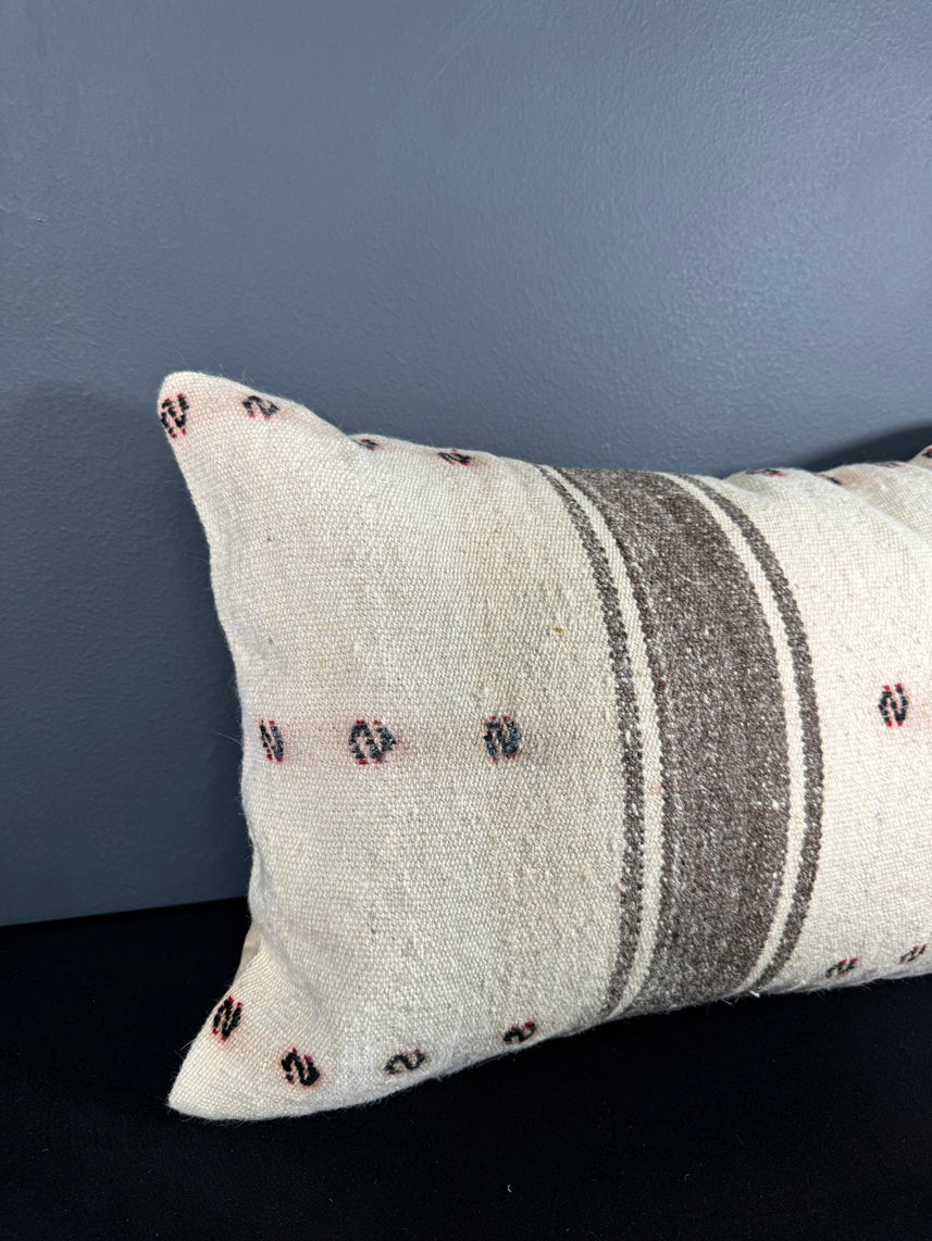Turkish Hemp Pillow Cushion Natural Beige Brown Pillow Cushion Cover 16" x 24" #30042