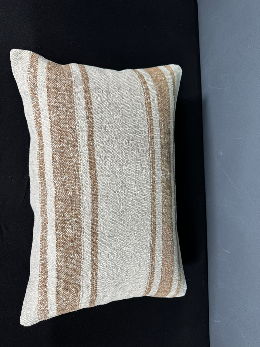 Turkish Hemp Pillow Cushion Natural Beige Brown Pillow Cushion Cover 16" x 24" #30043