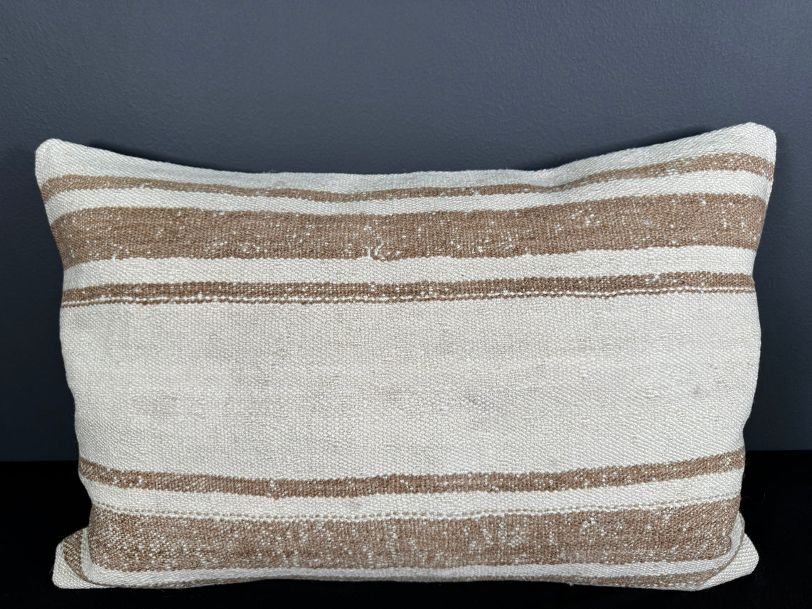 Turkish Hemp Pillow Cushion Natural Beige Brown Pillow Cushion Cover 16" x 24" #30043