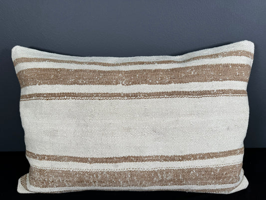 Turkish Hemp Pillow Cushion Natural Beige Brown Pillow Cushion Cover 16" x 24" #30043