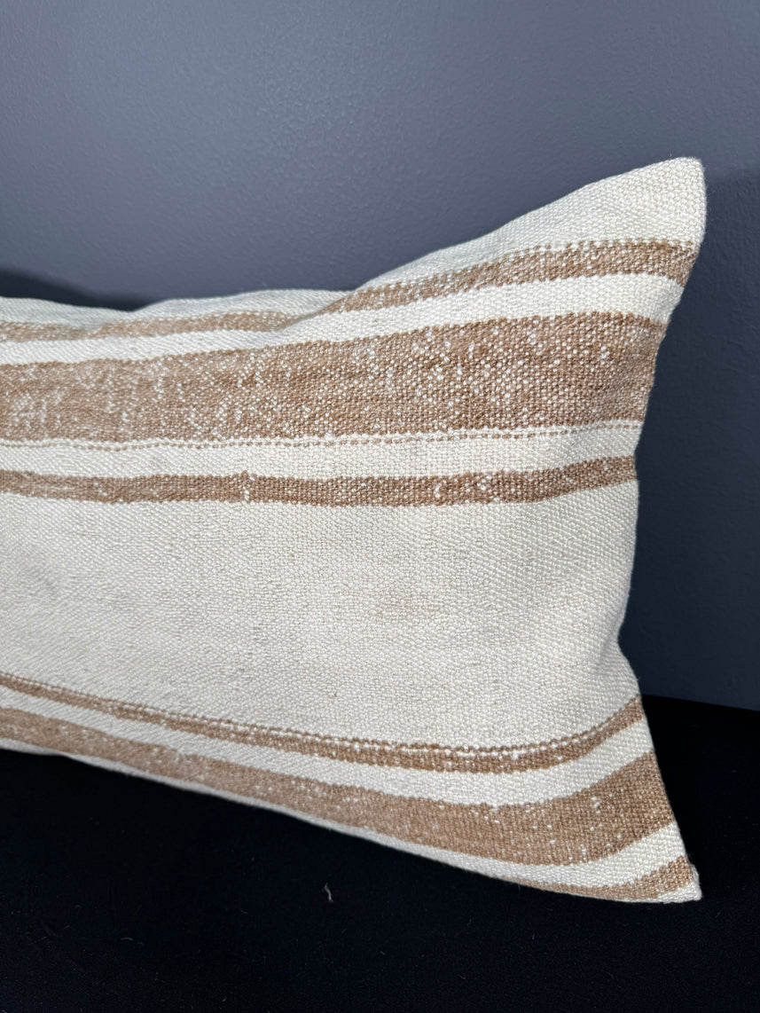 Turkish Hemp Pillow Cushion Natural Beige Brown Pillow Cushion Cover 16" x 24" #30043