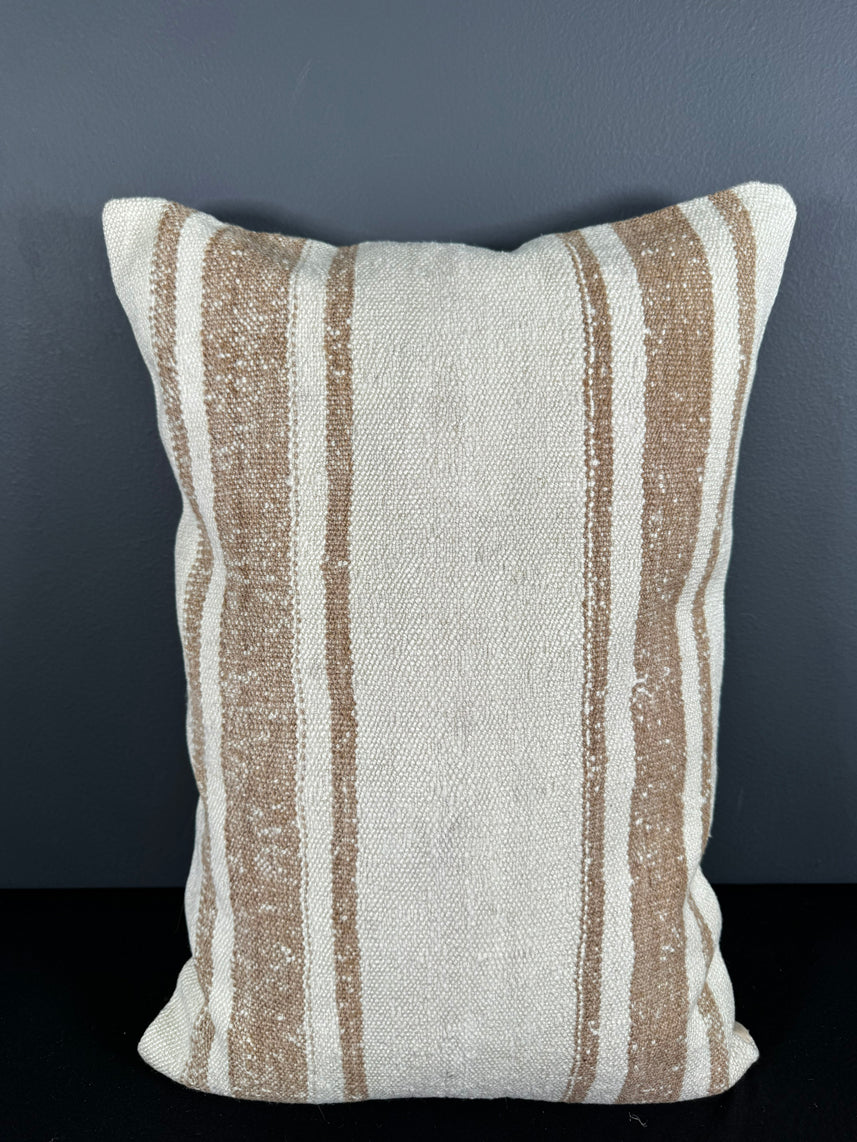 Turkish Hemp Pillow Cushion Natural Beige Brown Pillow Cushion Cover 16" x 24" #30043