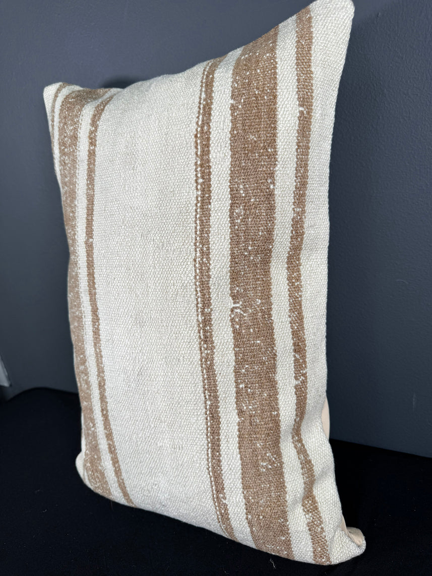 Turkish Hemp Pillow Cushion Natural Beige Brown Pillow Cushion Cover 16" x 24" #30043