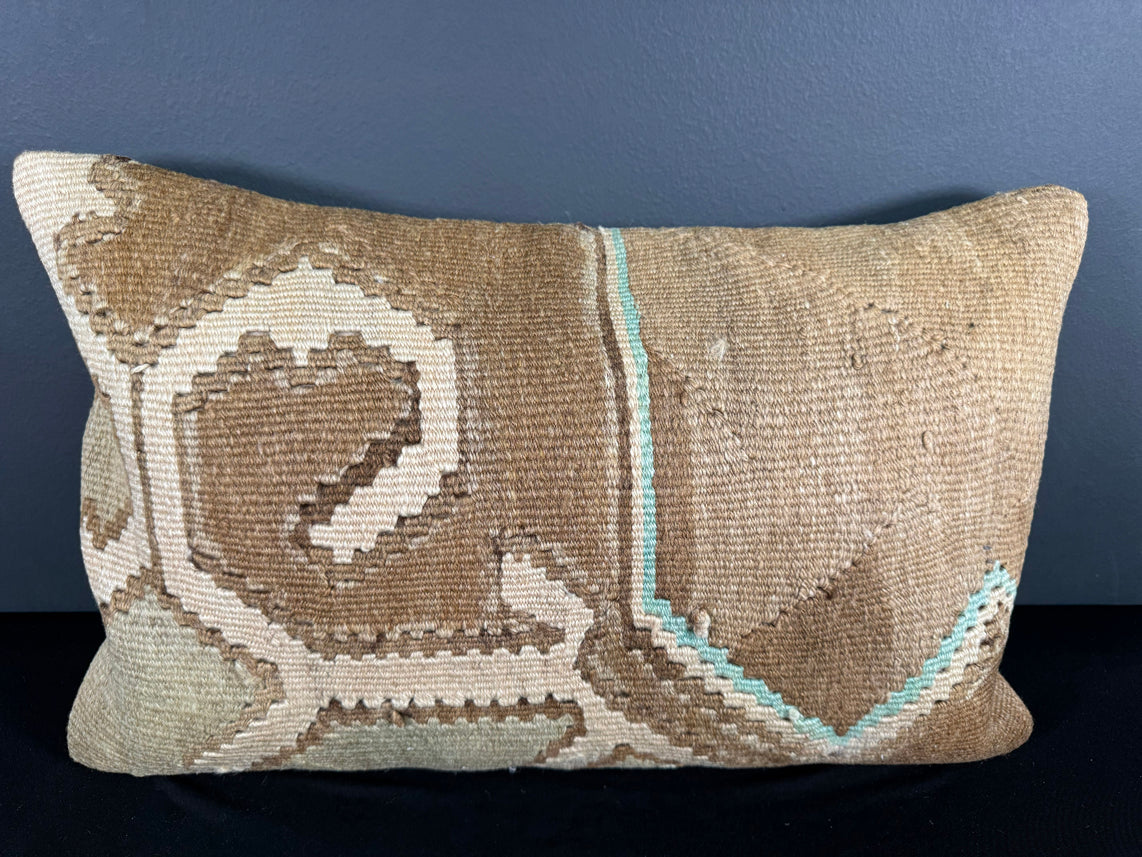 Turkish Hemp Pillow Cushion Natural Beige Brown Pillow Cushion Cover 16" x 24" #30134