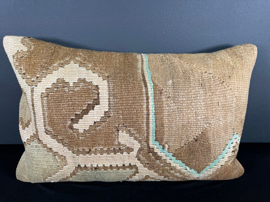 Turkish Hemp Pillow Cushion Natural Beige Brown Pillow Cushion Cover 16" x 24" #30134